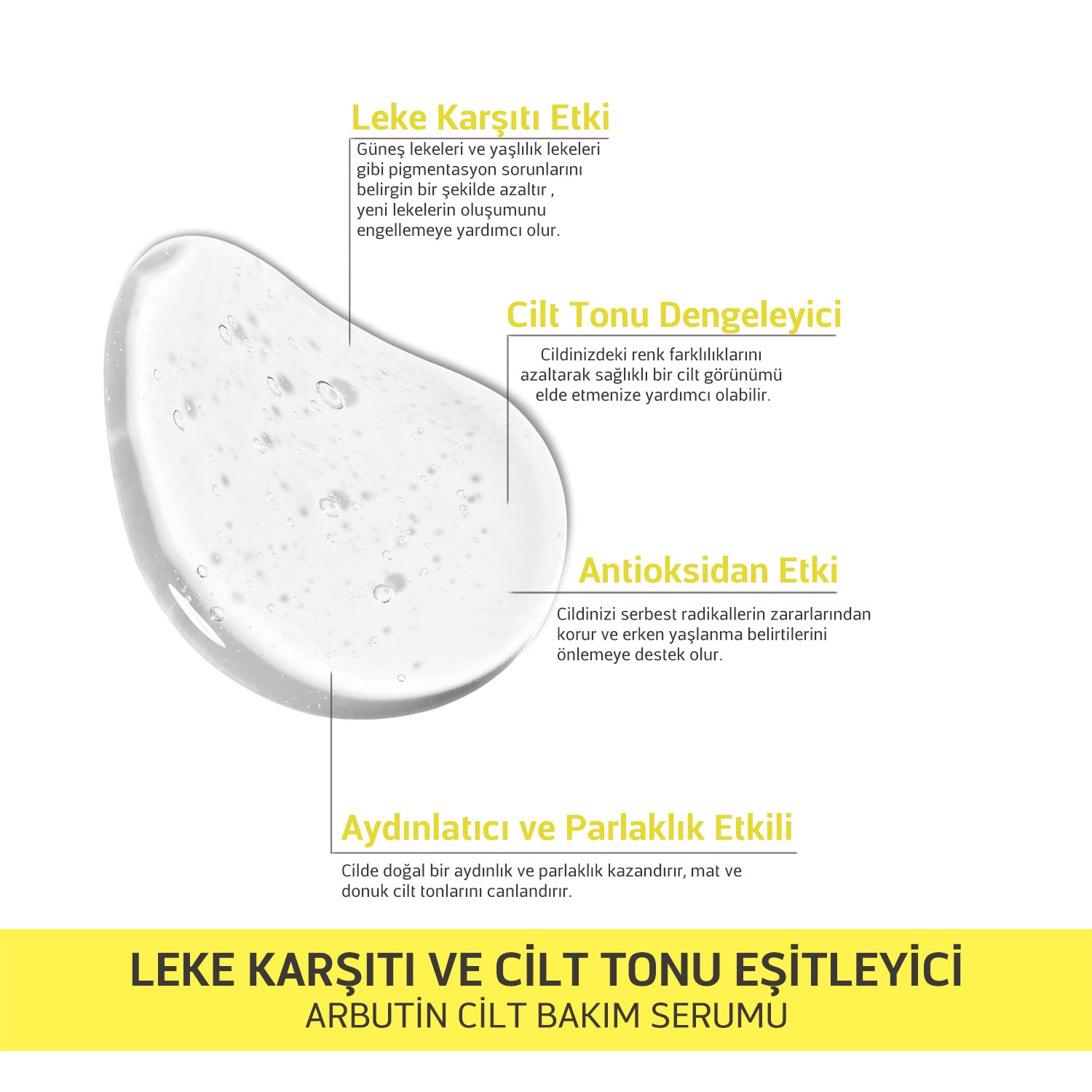 NEW PARADISE Leke Gidermeye Yardımcı, Cilt Tonu Eşitleyici Cilt Bakım Serumu Arbutin