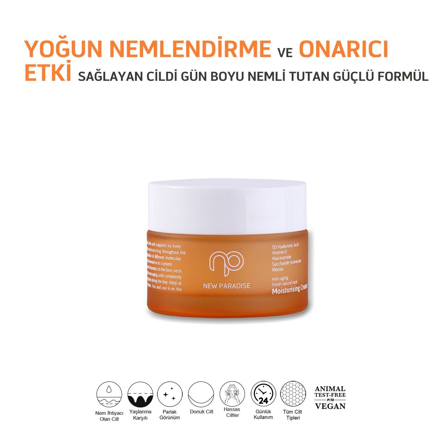 NEW PARADISE Tüm Cilt Tiplerine Özel Anti Aging Yoğun Jel Nemlendirici