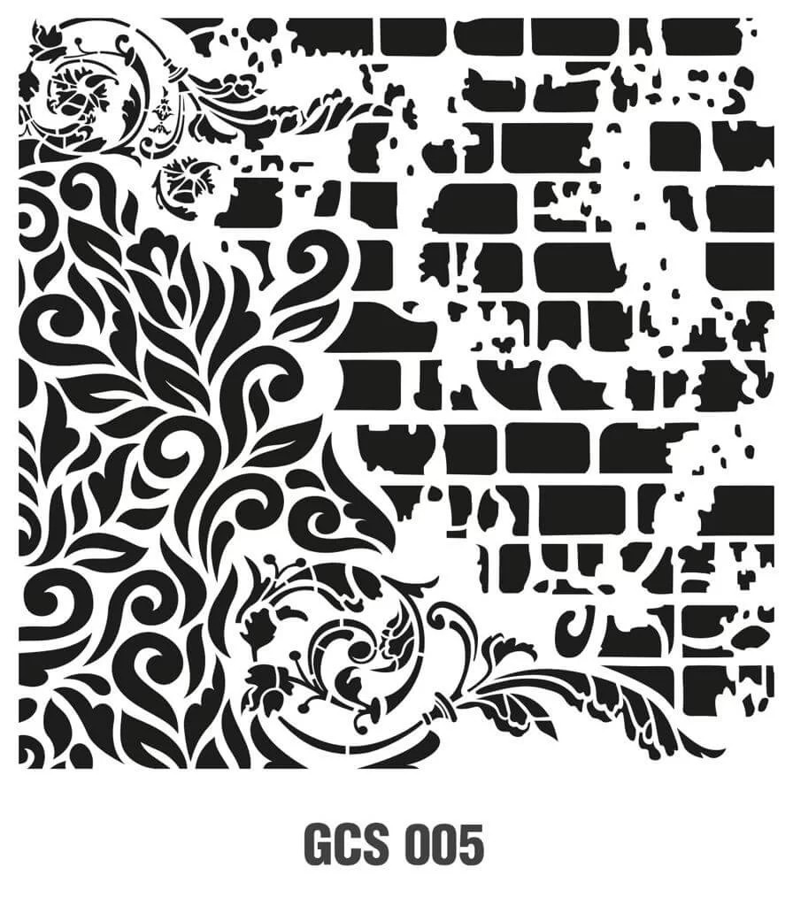 Grunge / Duvar Stencil 25X25 - GCSM005