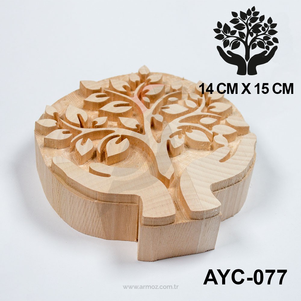 Ahşap Baskı Kalıbı Yaprak & Çiçek Model - AYC-077