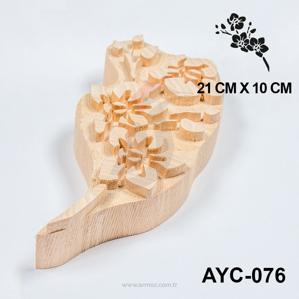 Ahşap Baskı Kalıbı Yaprak & Çiçek Model - AYC-076