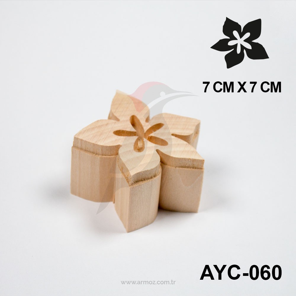 Ahşap Baskı Kalıbı Yaprak & Çiçek Model - AYC-060