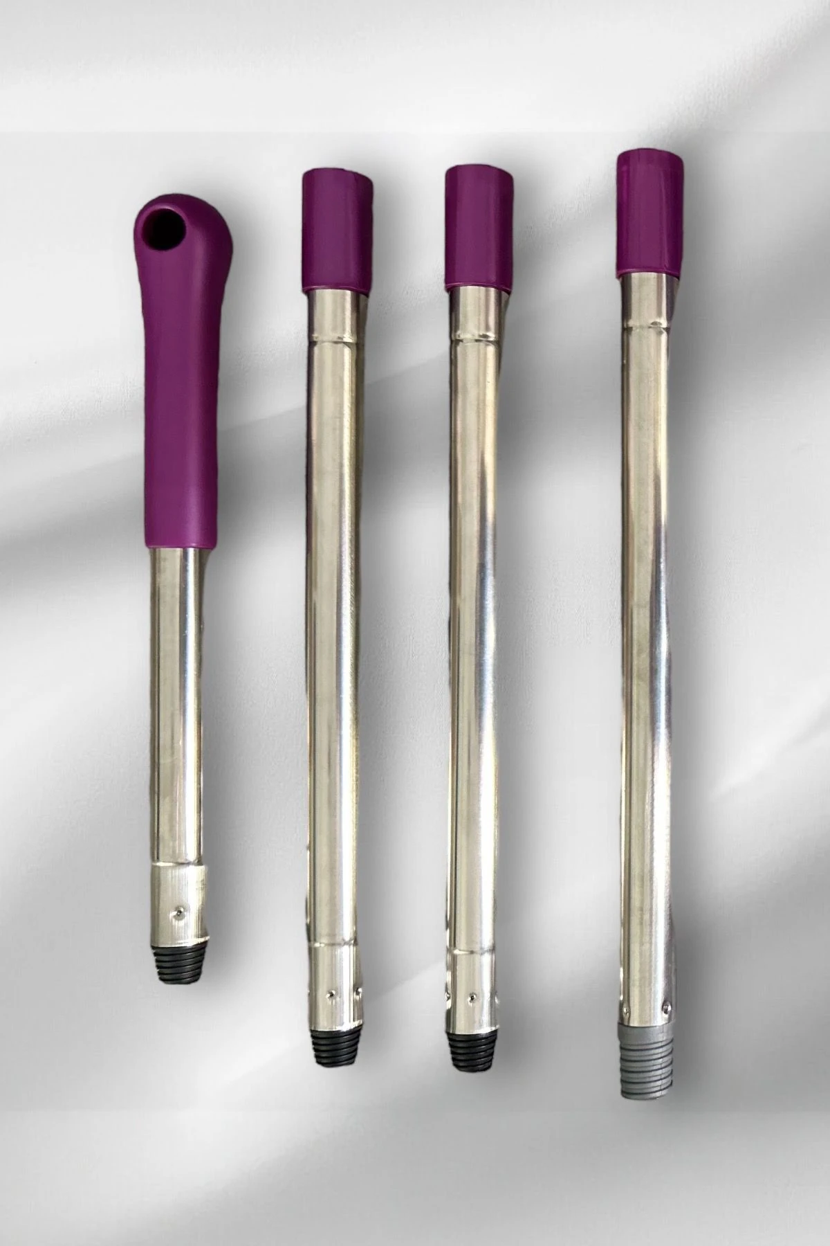 4 Parça Portatif Özel Sap Set Tüm Marka Model Pas Paslara Uyumlu Çek pas Mop Fırçası Sopası (120 cm)