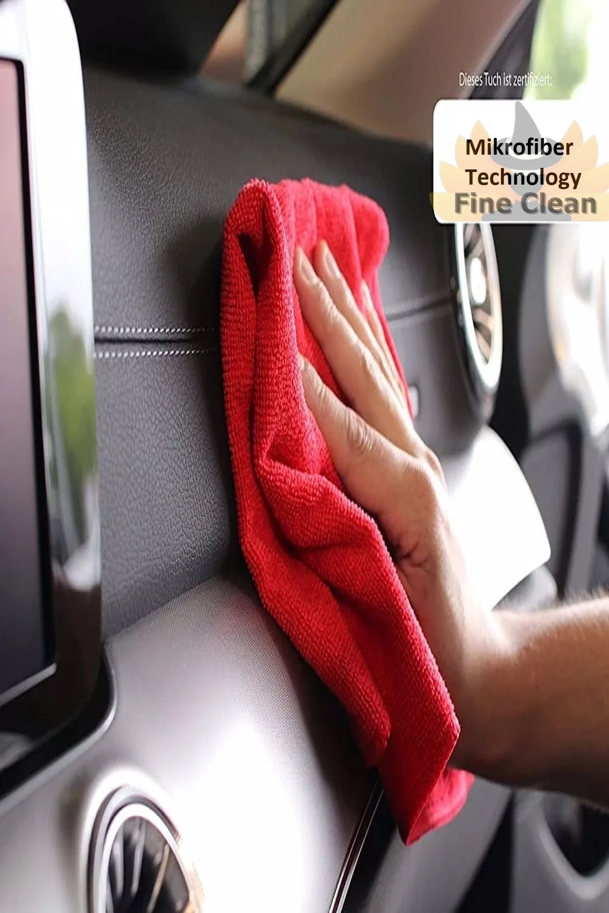 ( 1 Adet ) Kırmızı Oto Yıkama Kurulama Iç Detay Mikrofiber Araba Temizlik Bezi 40x40cm