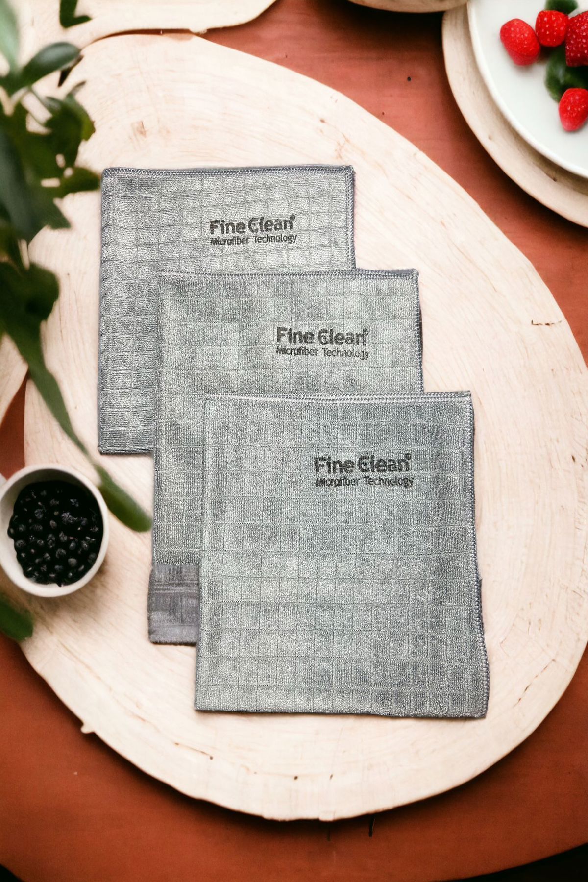 3 Adet Sihirli Mikrofiber Kareli Gri Mutfak Bezi Leke Tutmaz Miss Temizlik