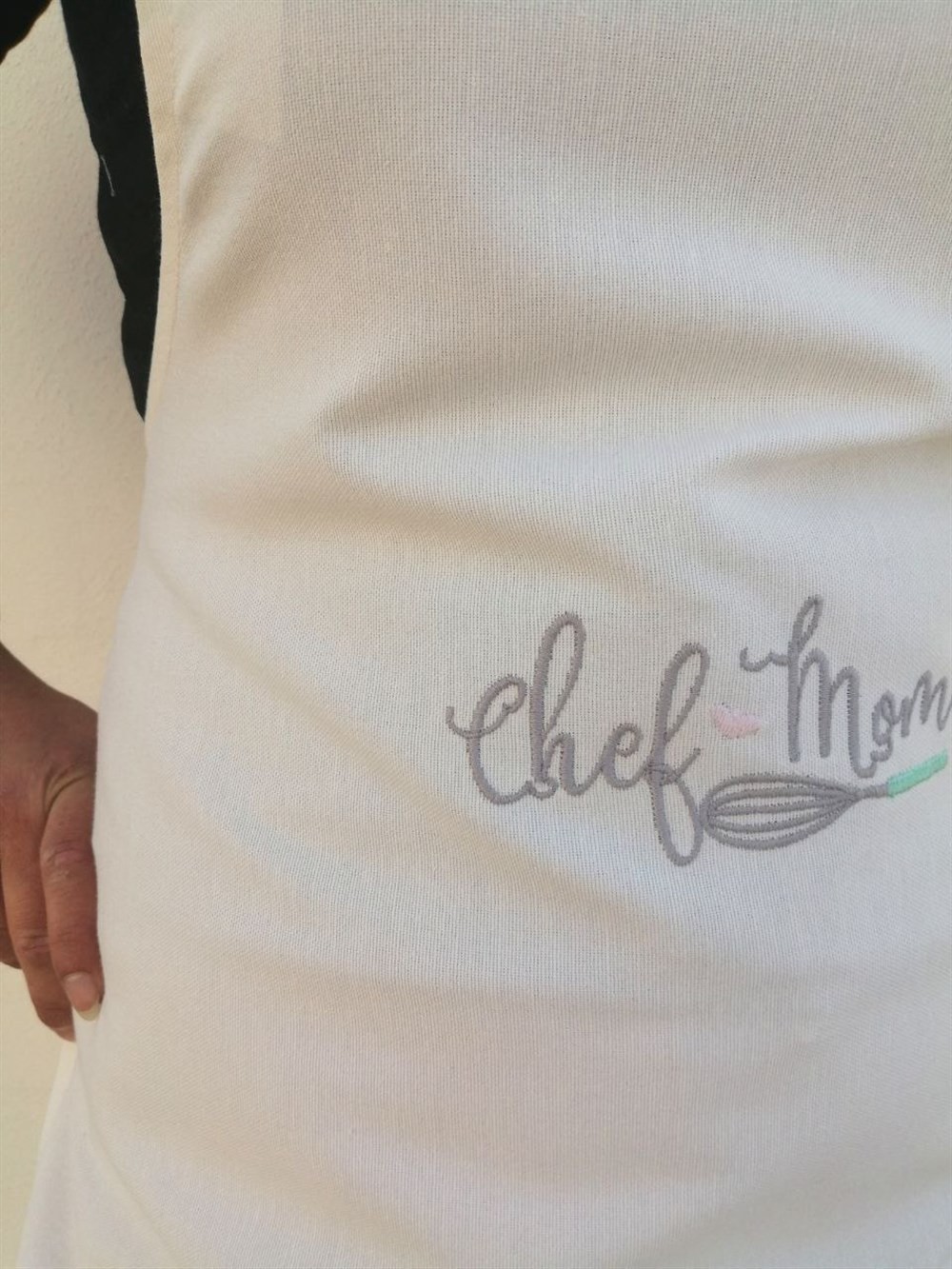 Atölye No 35 Chefmom Nakışlı Önlük Krem