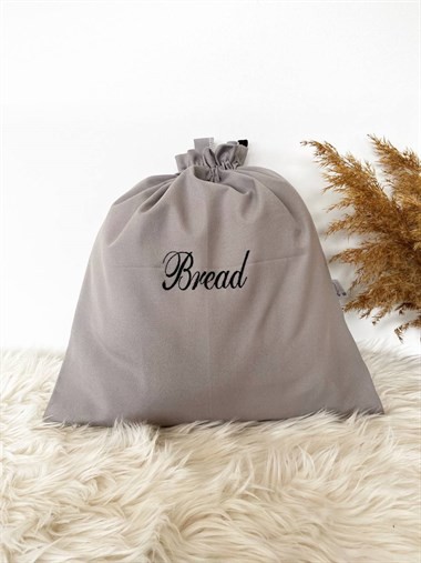 Atölye No 35  Essentials Bread Büyük Boy Ekmek Kesesi Gri El Yazısı