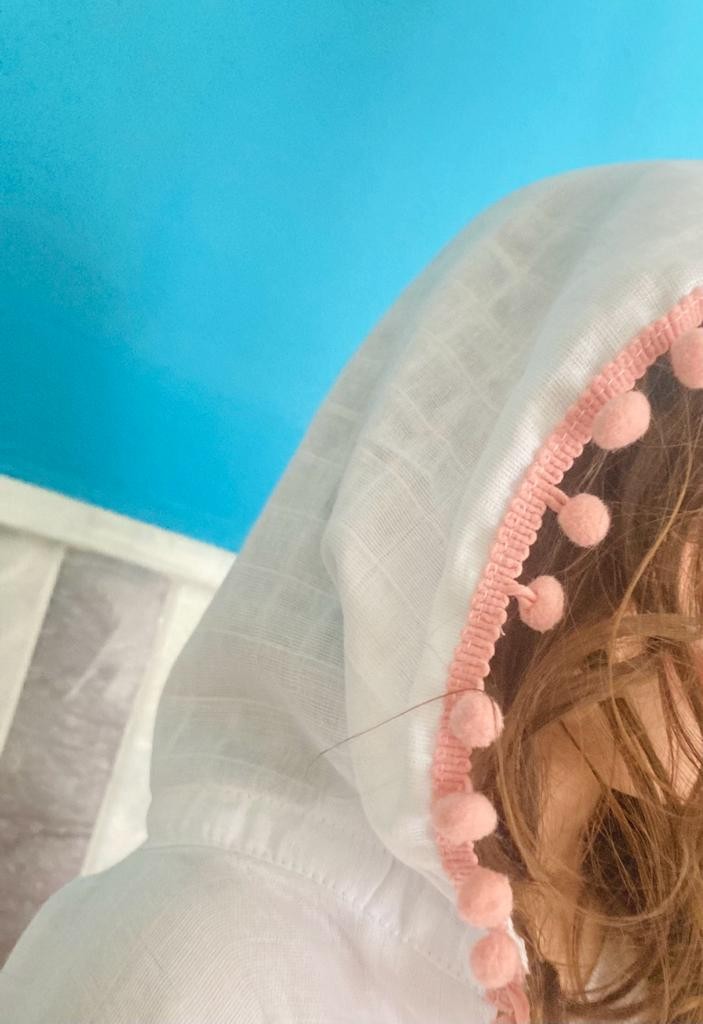 Atölye No 35 Kişiye Özel İsimli Bebek Çocuk Pareo Beyaz