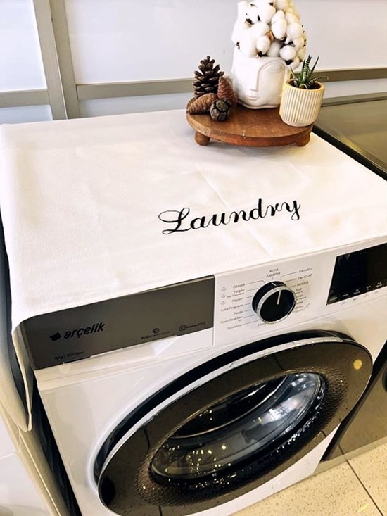 Atölye No 35 Krem Laundry Çamaşır Makina Örtüsü