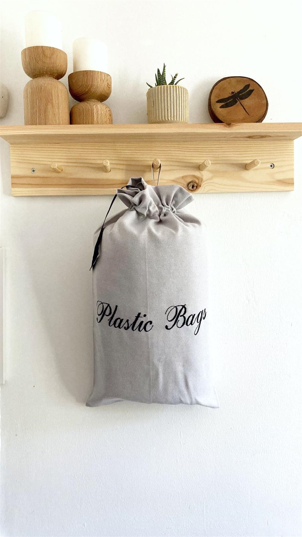 Atölye No 35 Essentials Plastic Bag Poşetlik Gri El Yazısı