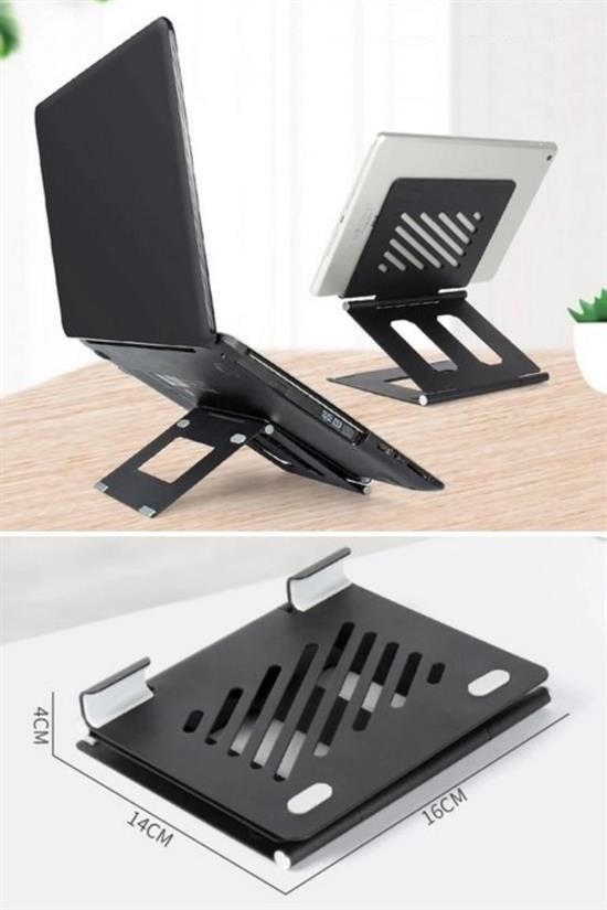 AtolyeNo35 Ayarlanabilir Metal Laptop Sehpası – Katlanabilir & Taşınabilir