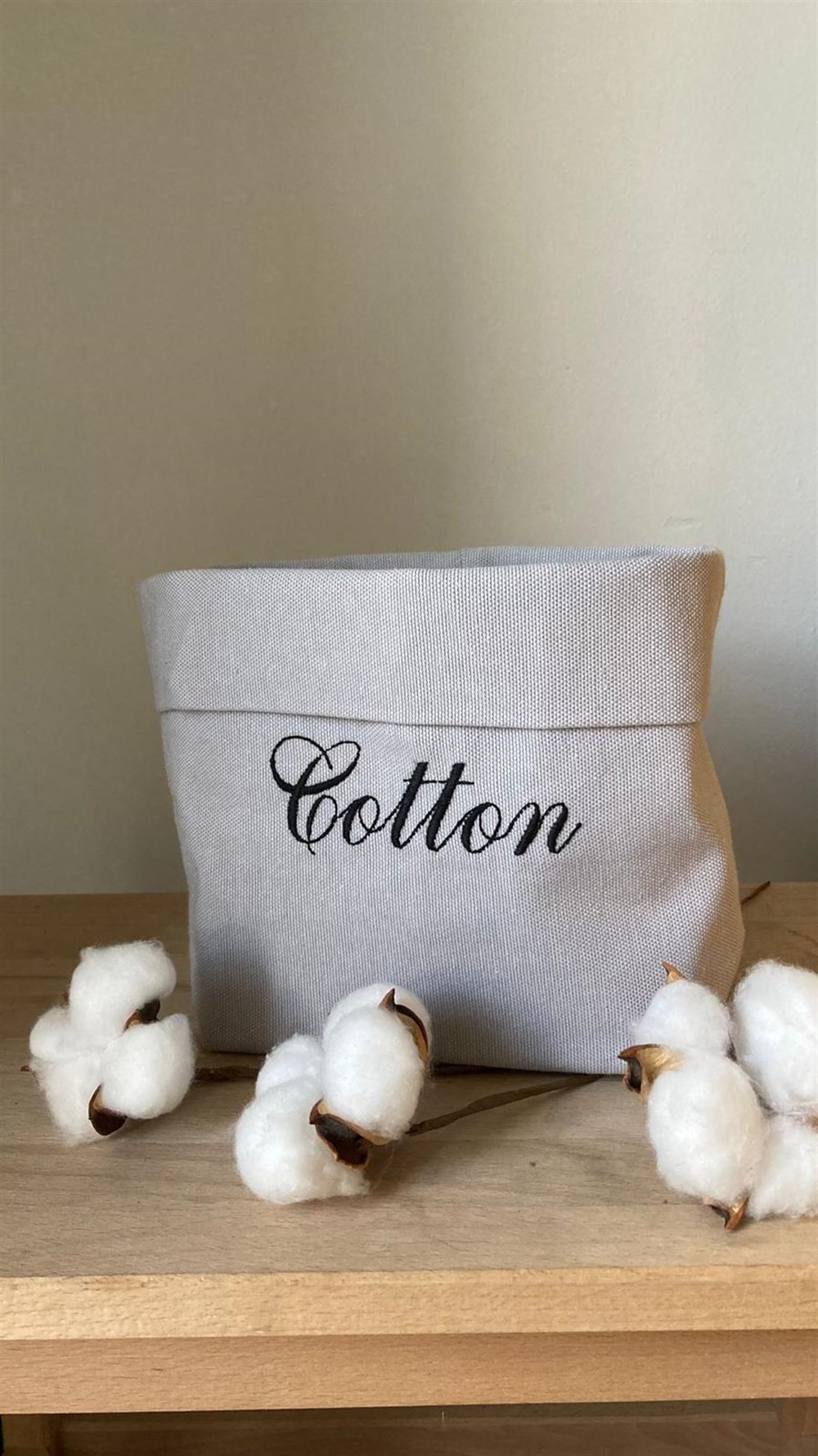 Atölye No 35 Cotton Çok Amaçlı Sepet Organizer Gri