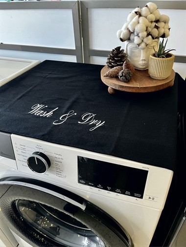 Atölye No 35  Siyah Wash&Dry Çamaşır Kurutma Makinesi Örtüsü
