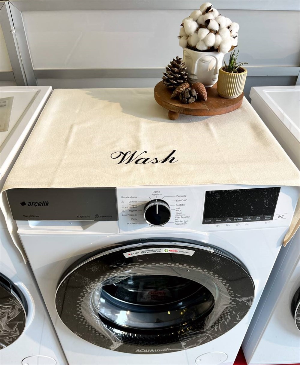 Atölye No 35 Krem Wash Çamaşır Kurutma Makinesi Örtüsü