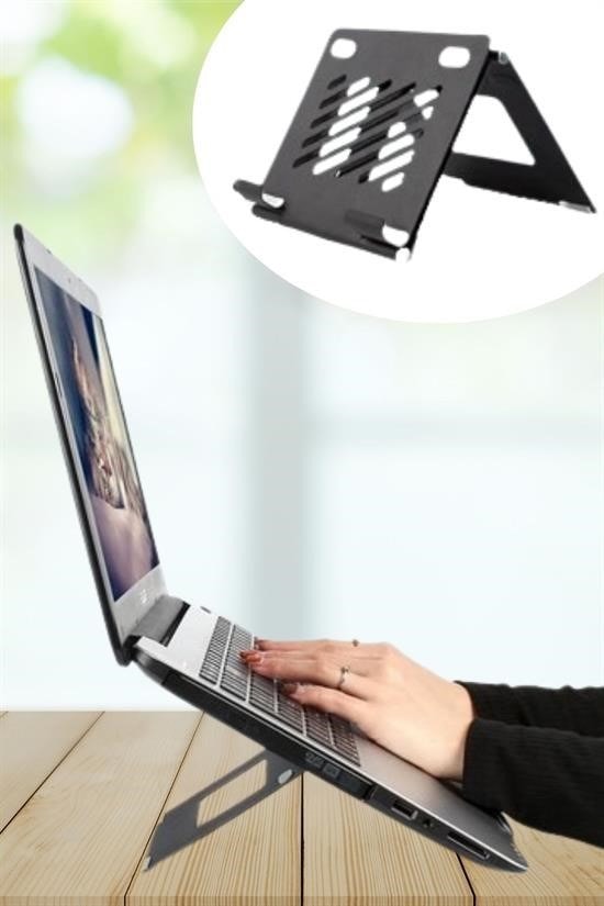 AtolyeNo35 Ayarlanabilir Metal Laptop Sehpası – Katlanabilir & Taşınabilir