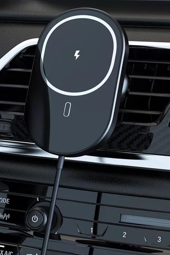 AtolyeNo35 15W Mıknatıslı Araç İçi Telefon Tutucu – Hızlı Şarj Ünitesi