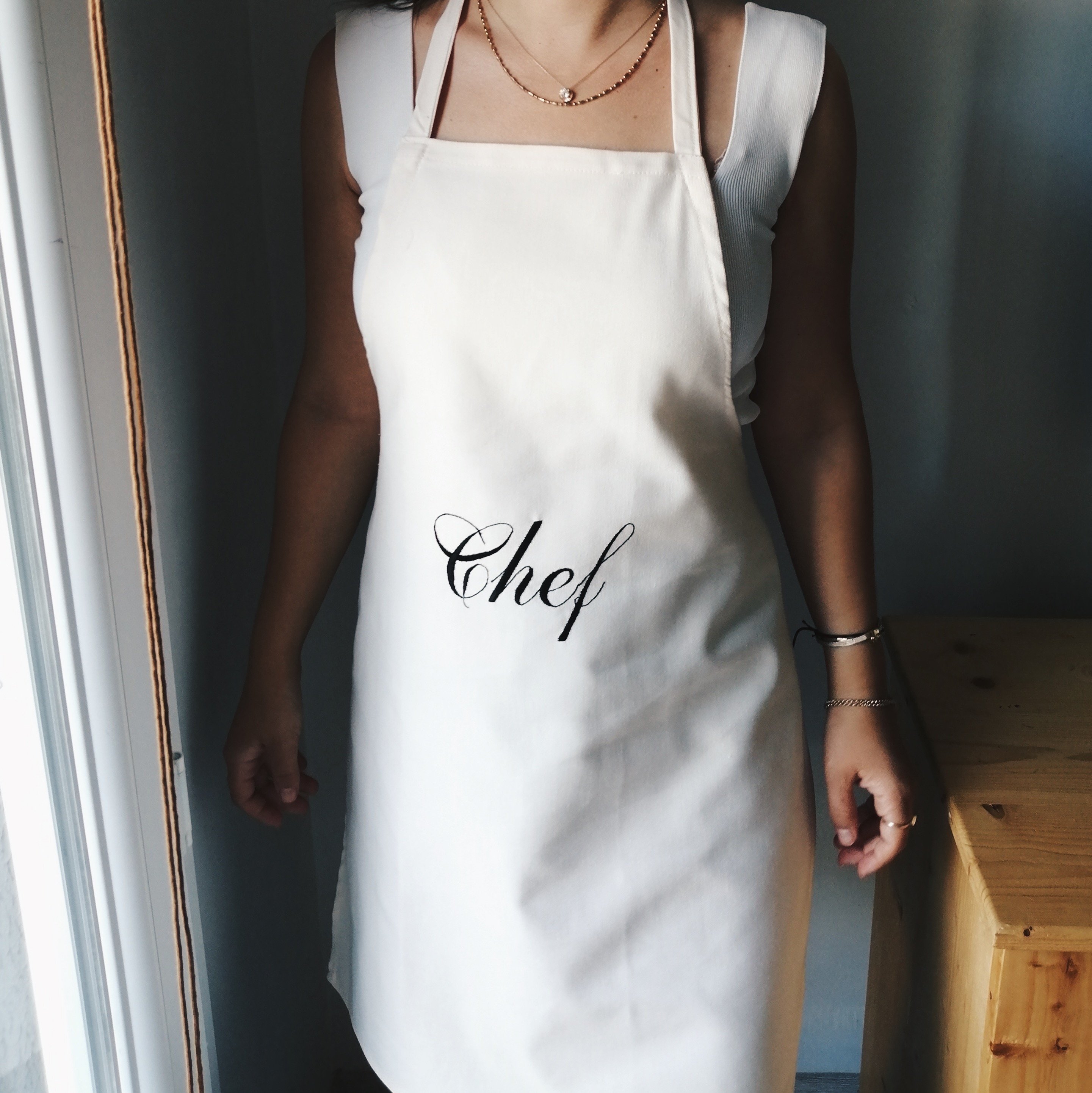 Atölye No 35 Chef Nakışlı Mutfak Önlüğü Krem