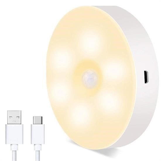 AtolyeNo35 Hareket Sensörlü USB Şarjlı Spot Lamba – Mıknatıslı ve Yapışkanlı Gün Işığı Renkli LED Işık