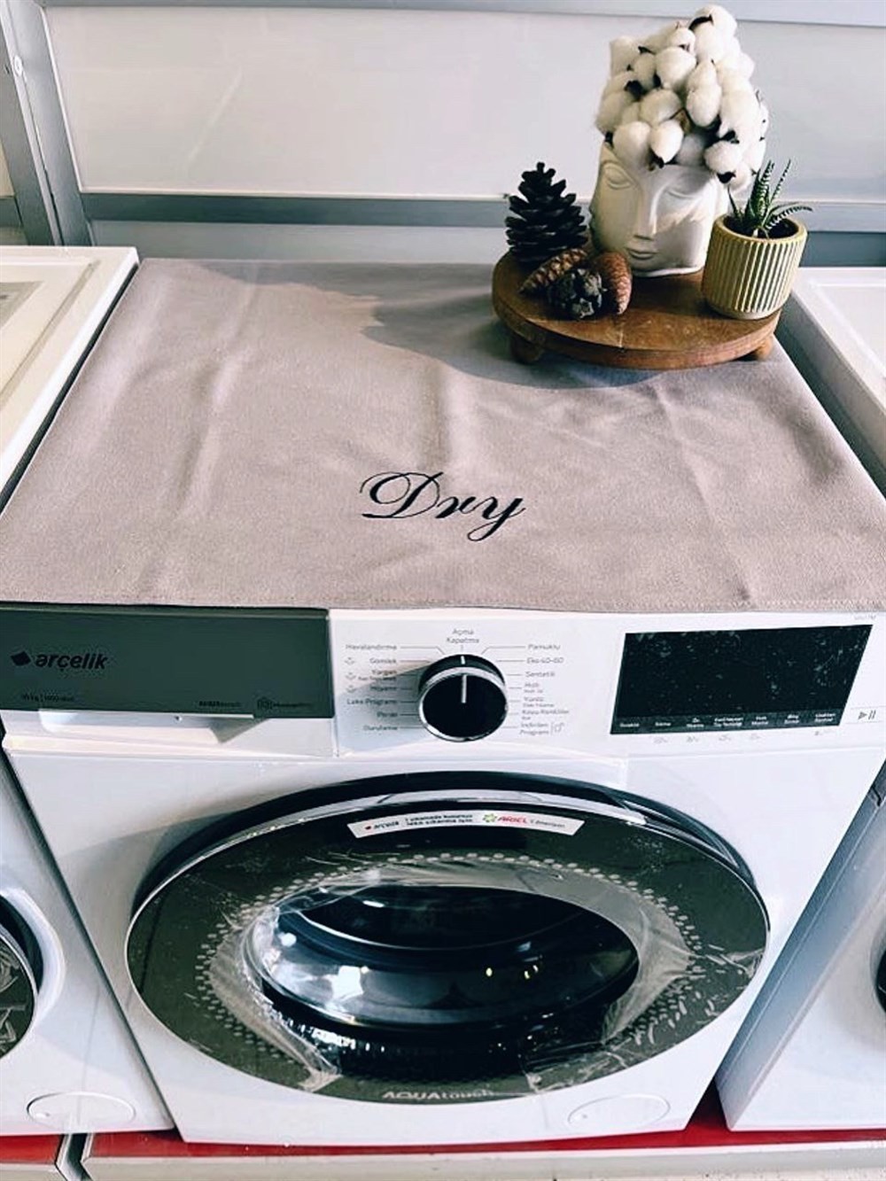 Atölye No 35 Gri Dry Çamaşır Kurutma Makinesi Örtüsü