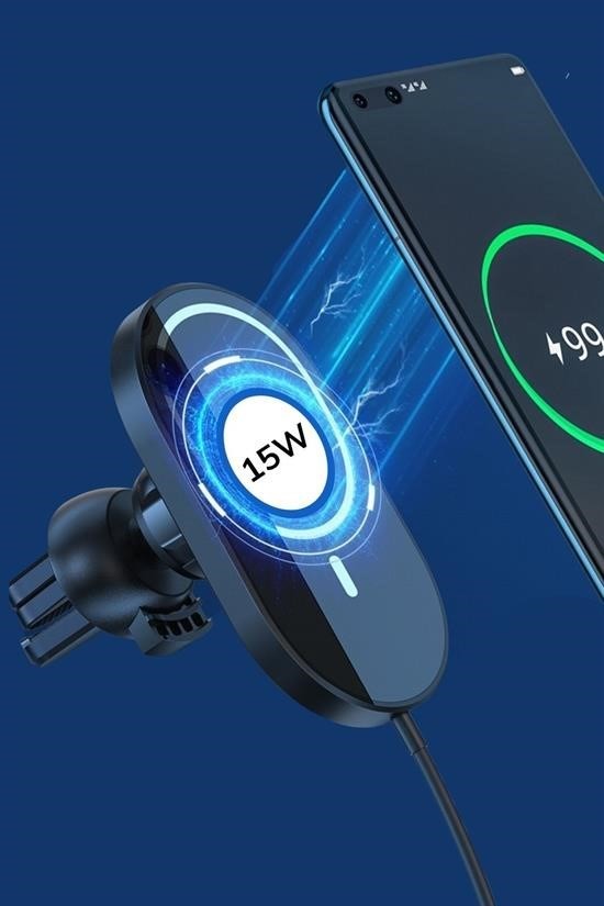 AtolyeNo35 15W Mıknatıslı Araç İçi Telefon Tutucu – Hızlı Şarj Ünitesi