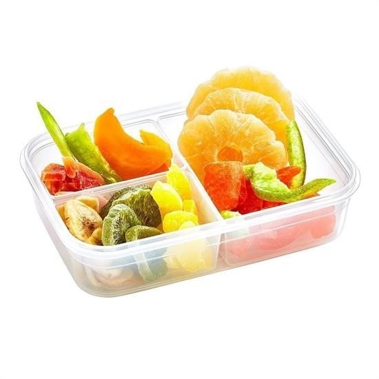 AtolyeNo35 3 Bölmeli Kilitli Kapaklı 1 Litre Erzak Saklama Kabı