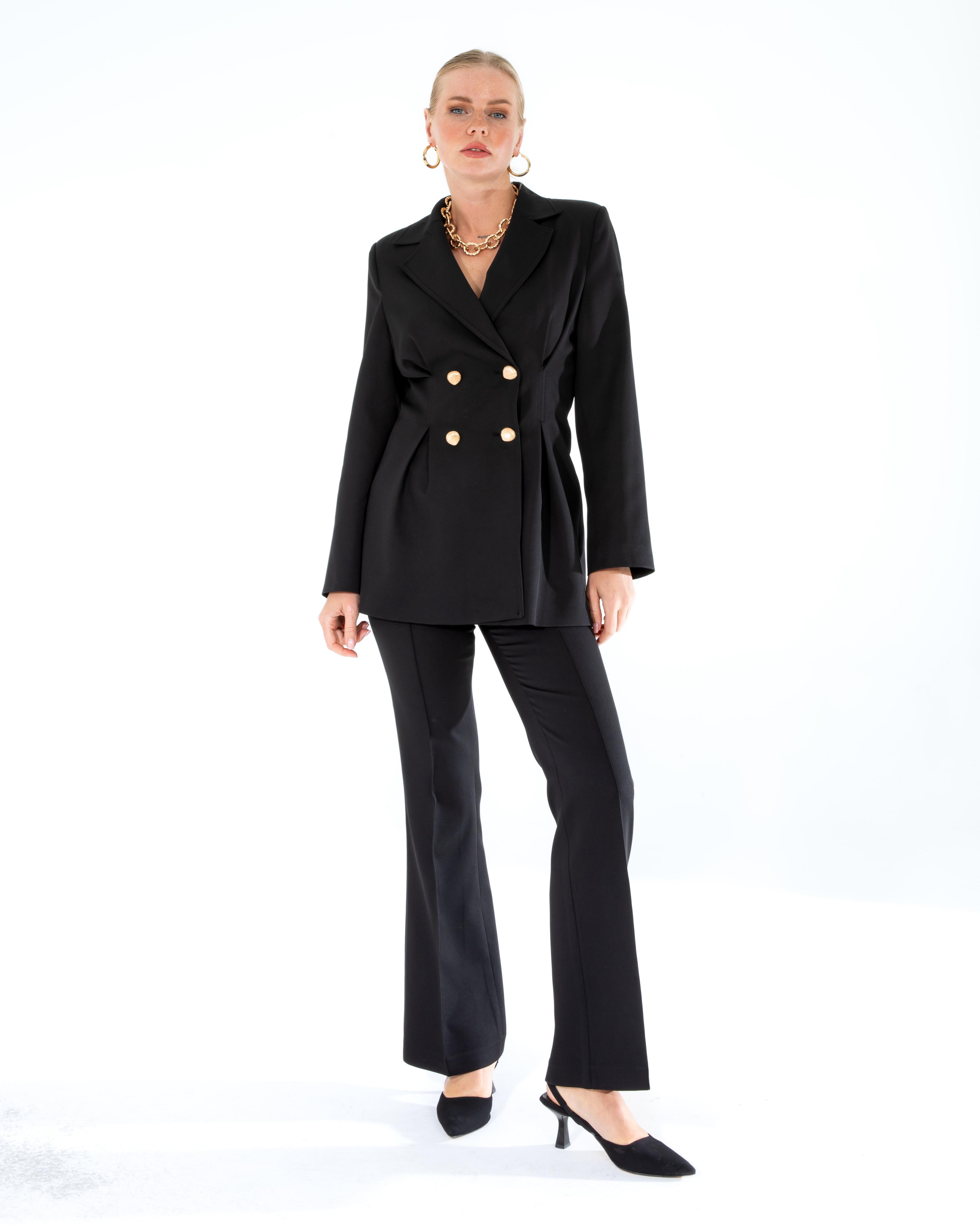 MAIA Slim Fit Ceket Pantalon Takım - Efsane Siyah