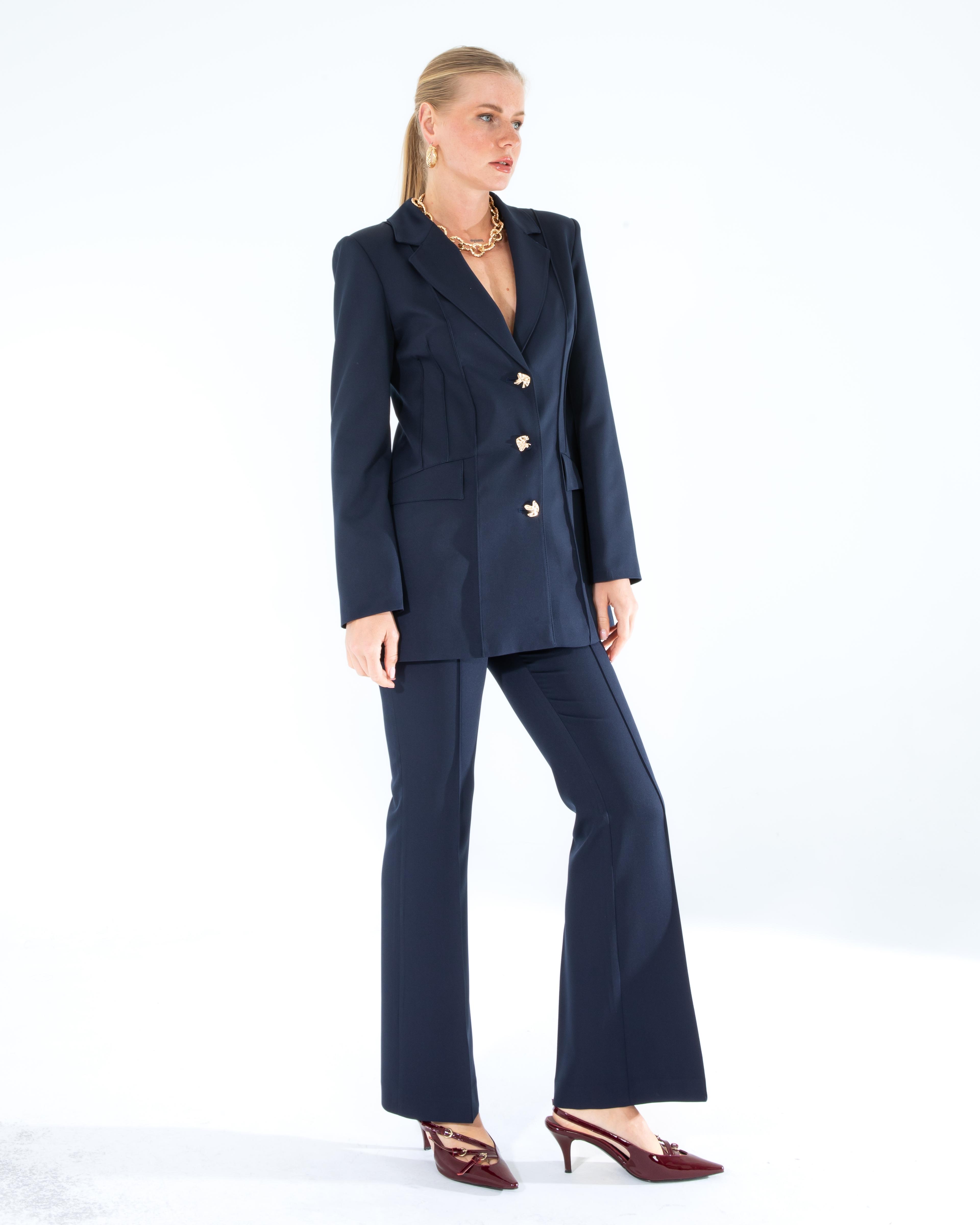 KYRA Slim Fit Ceket Pantalon Takımı - Lacivert