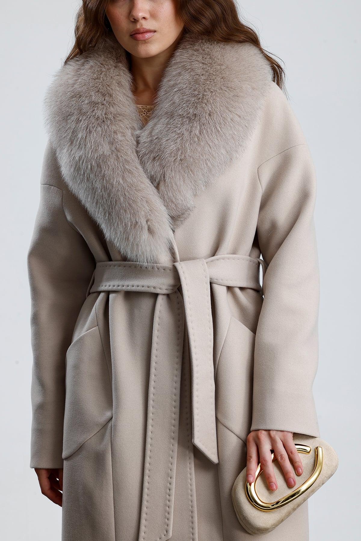 MISTY BLOOM Fur Shawl