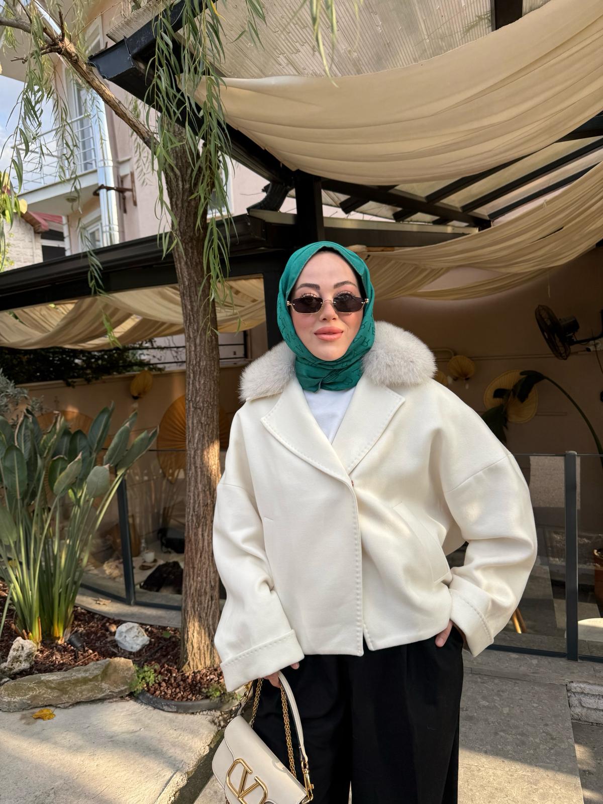 MAJESTY Cashmere Coat - Ekru