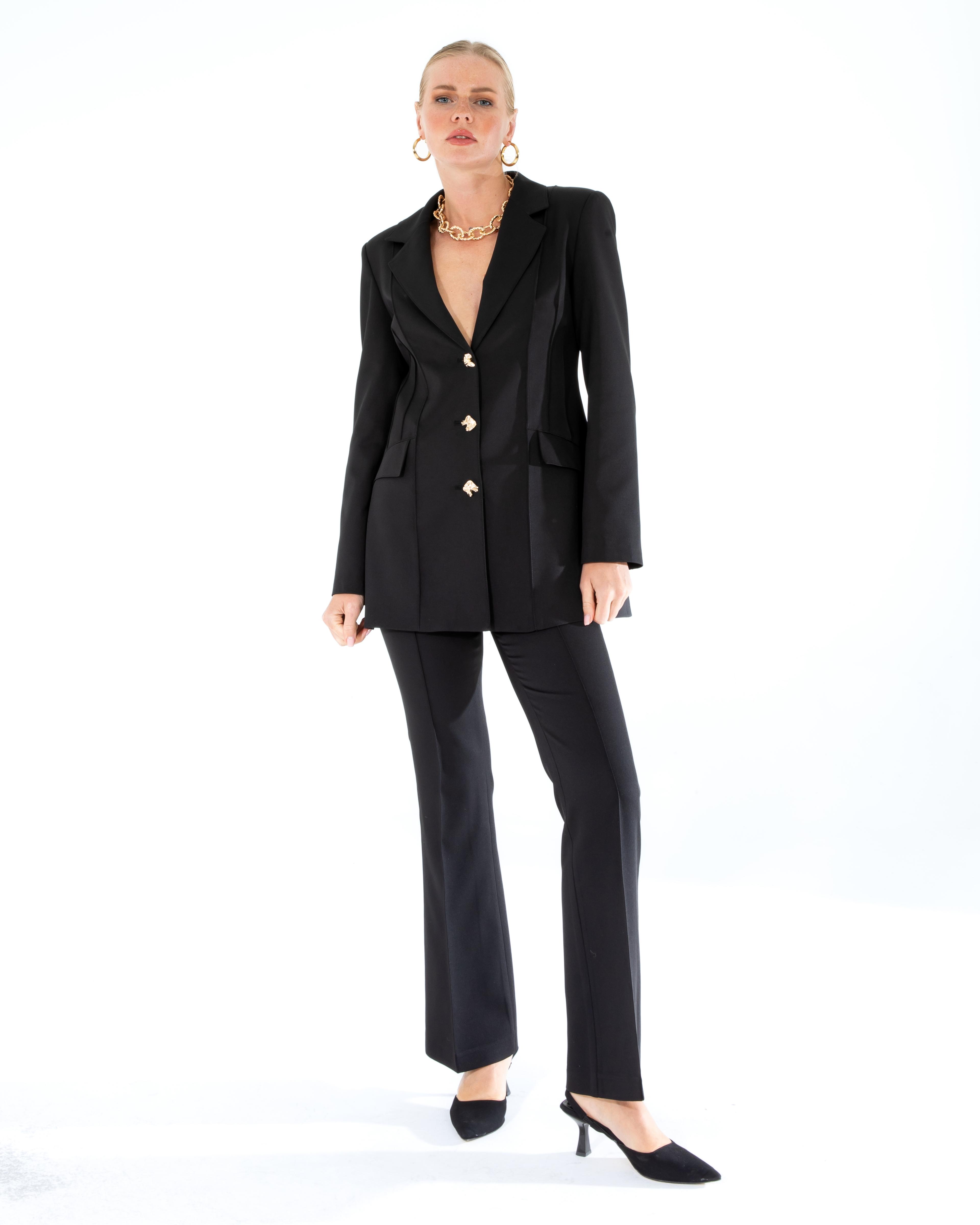 KYRA Slim Fit Ceket Pantalon Takımı - Efsane Siyah
