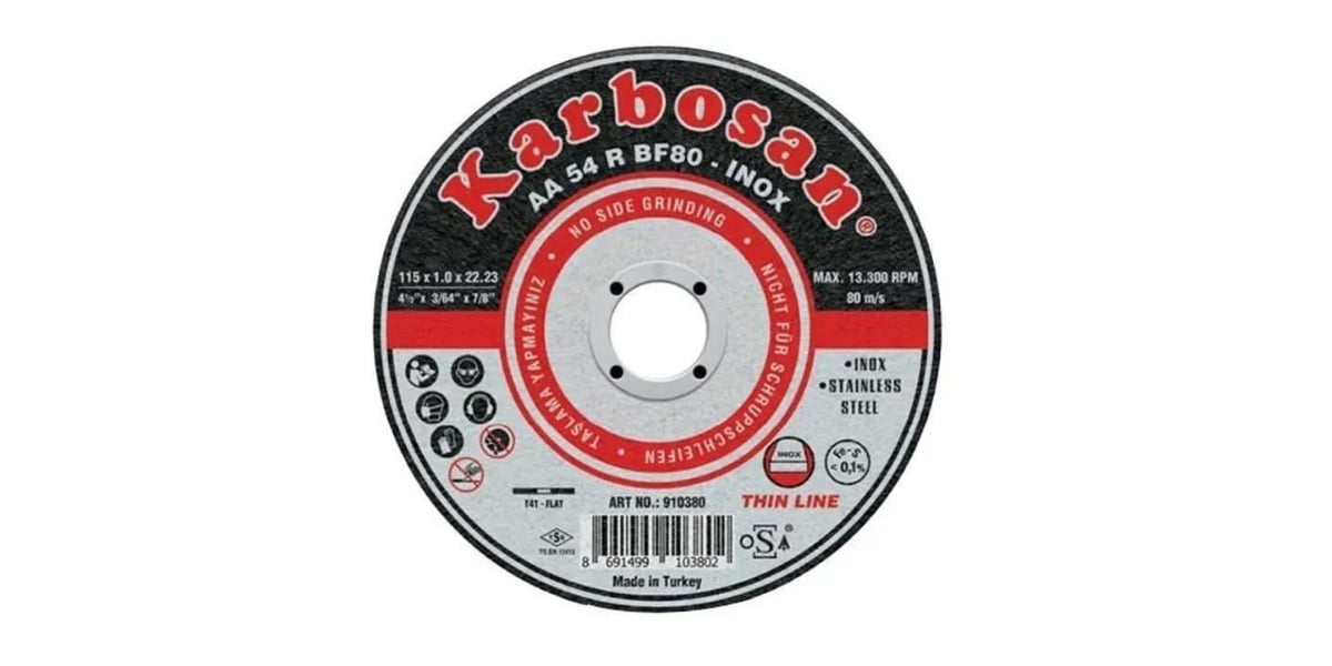 Karbosan İnox Kesici 115 lik 25 adet 115x1x22.23 