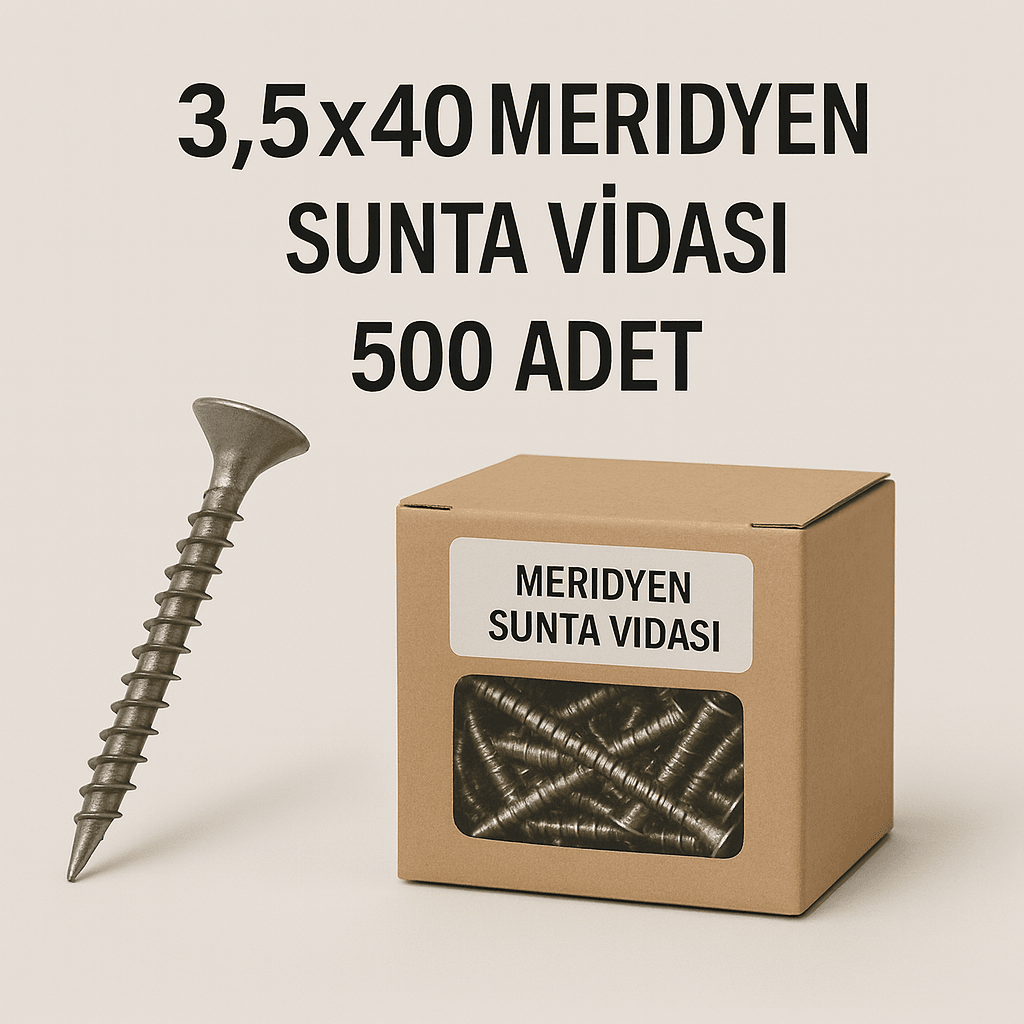 3,5x40 MERİDYEN SUNTA VİDASI 500 ADET