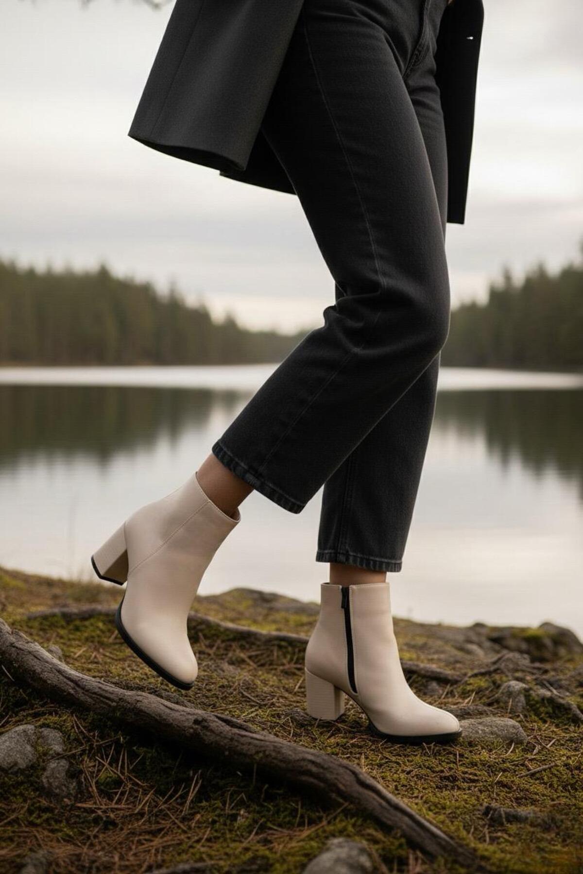 Kadın Liva Düz Topuklu Kısa Bot