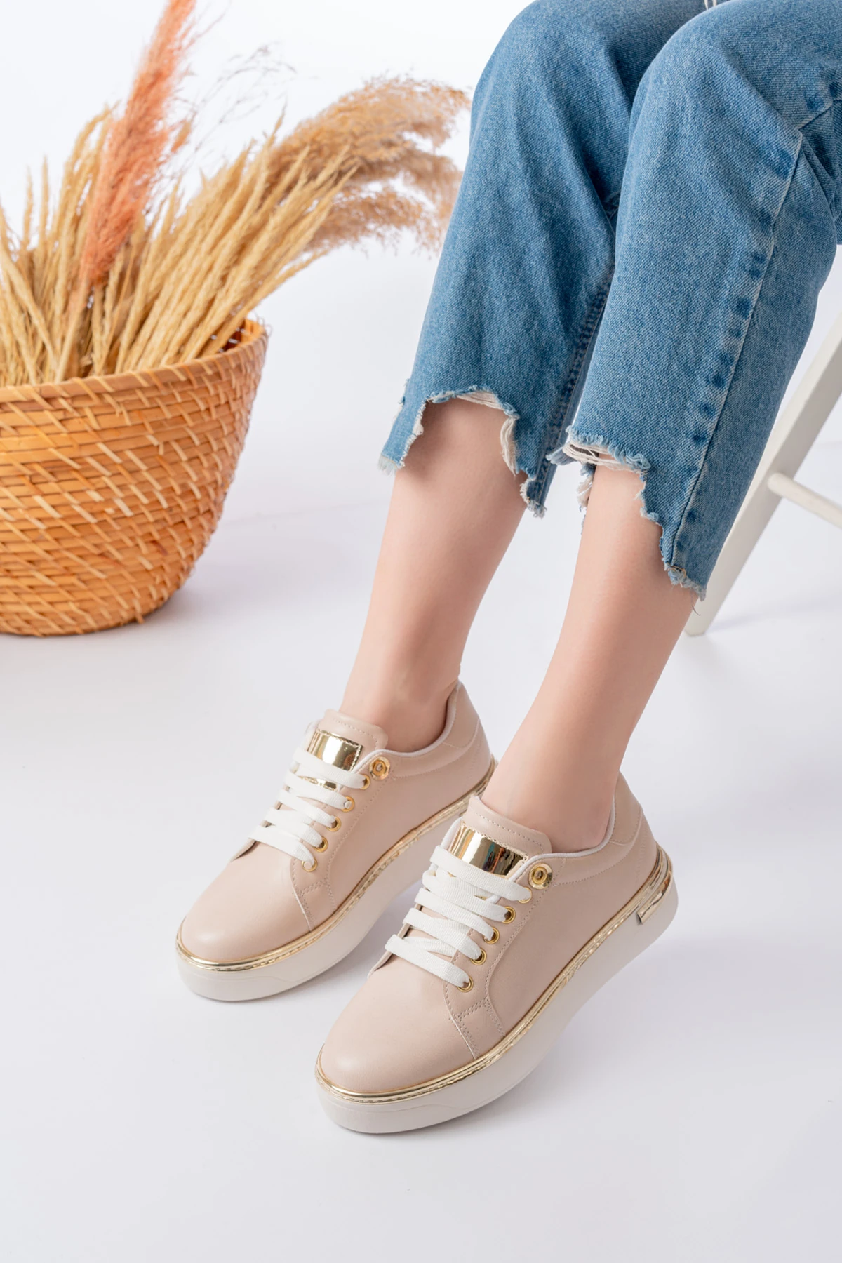 Kadın Anissa Gold Detaylı Sneaker