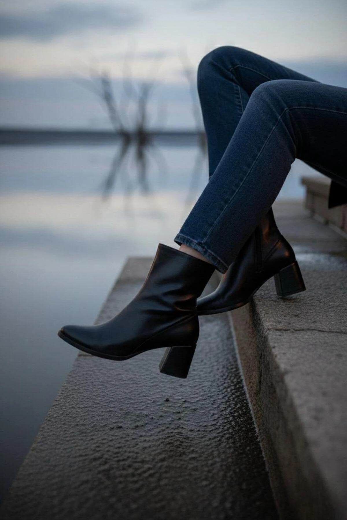 Kadın Rozi Küt Burunlu Topuklu Streç Bot