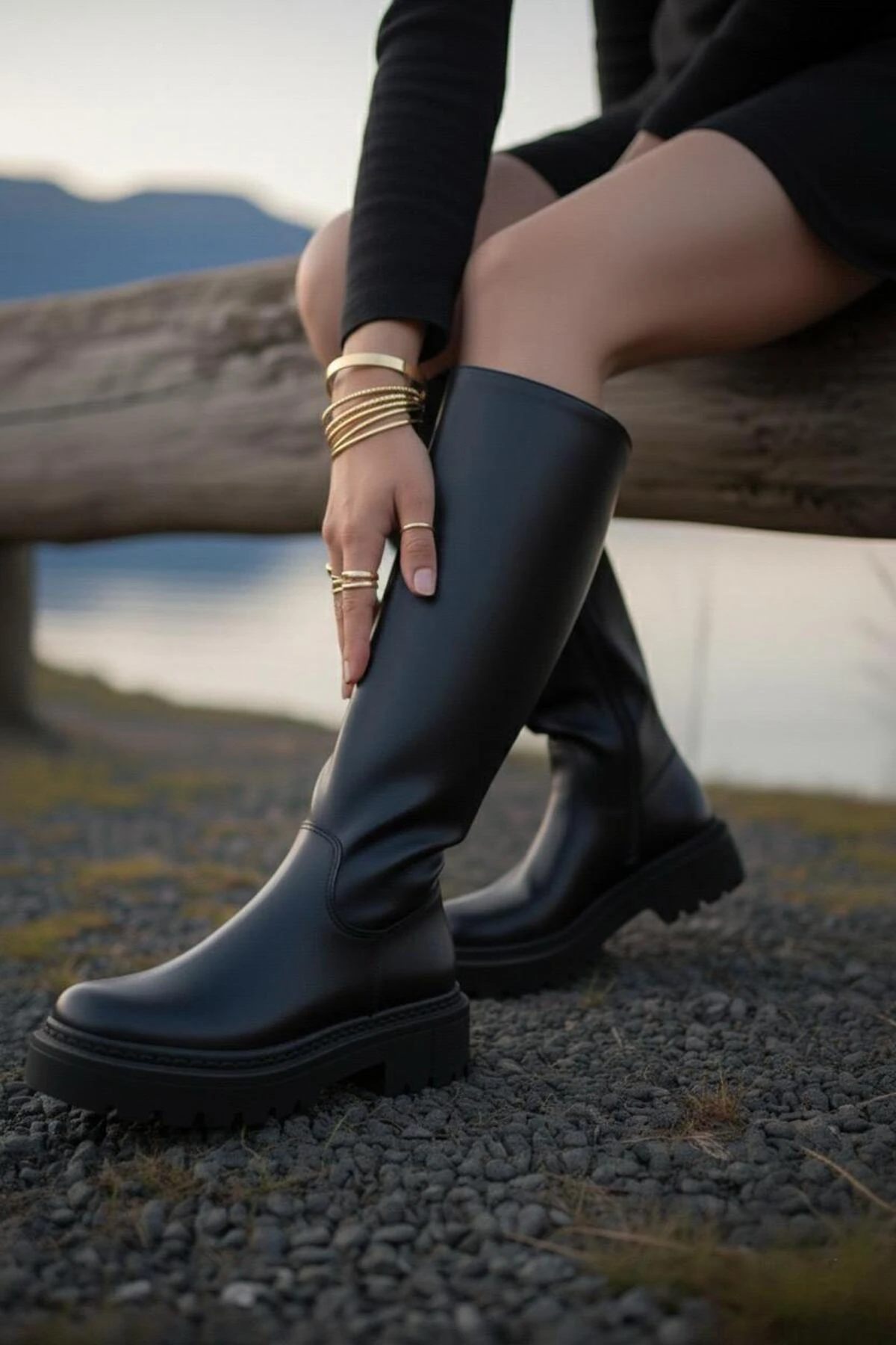 Kadın Luna Siyah Cilt Çizme