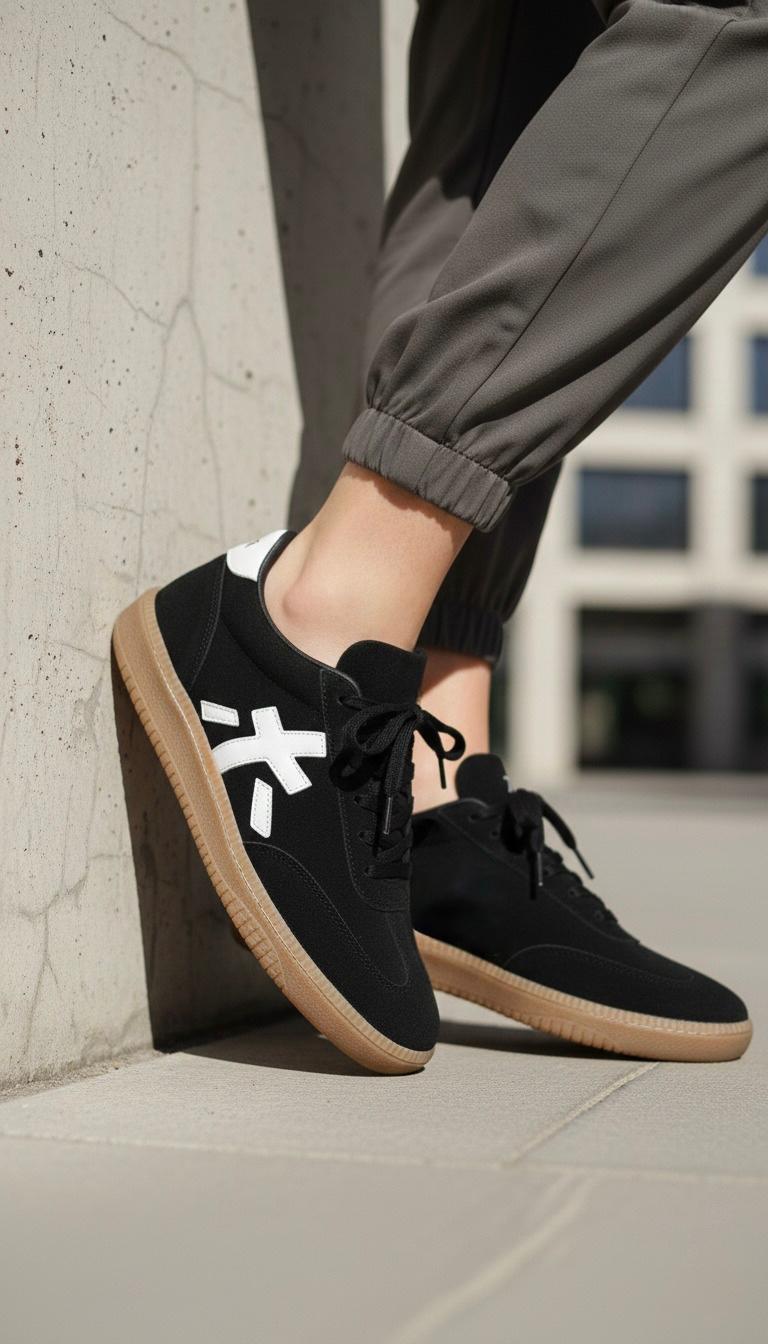 Kadın Sanda Günlük Ortopedik Rahat Taban Sneaker - SİYAH