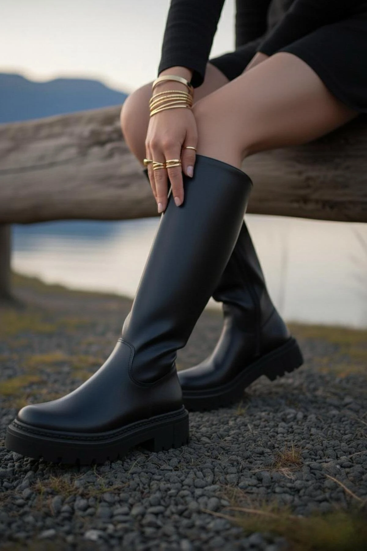 Kadın Luna Siyah Cilt Çizme