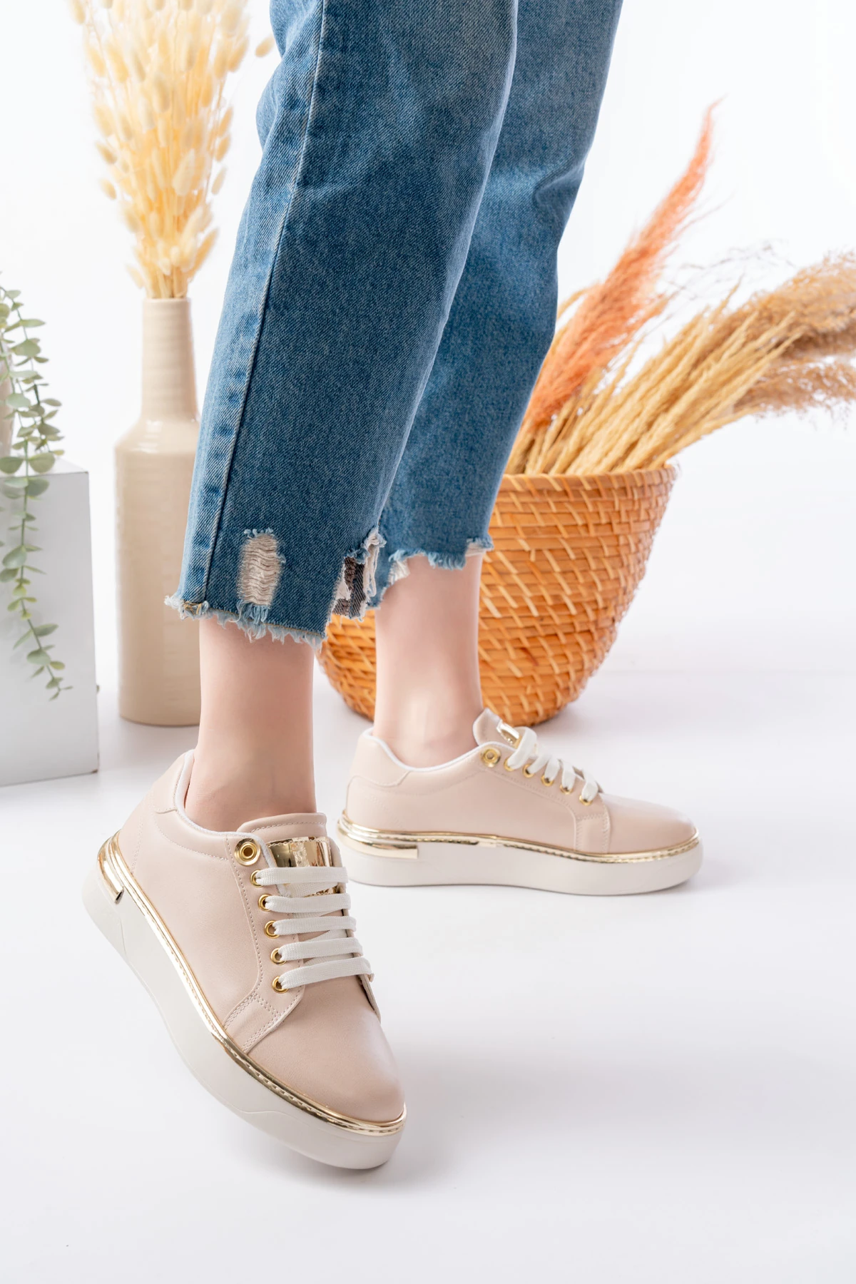 Kadın Anissa Gold Detaylı Sneaker