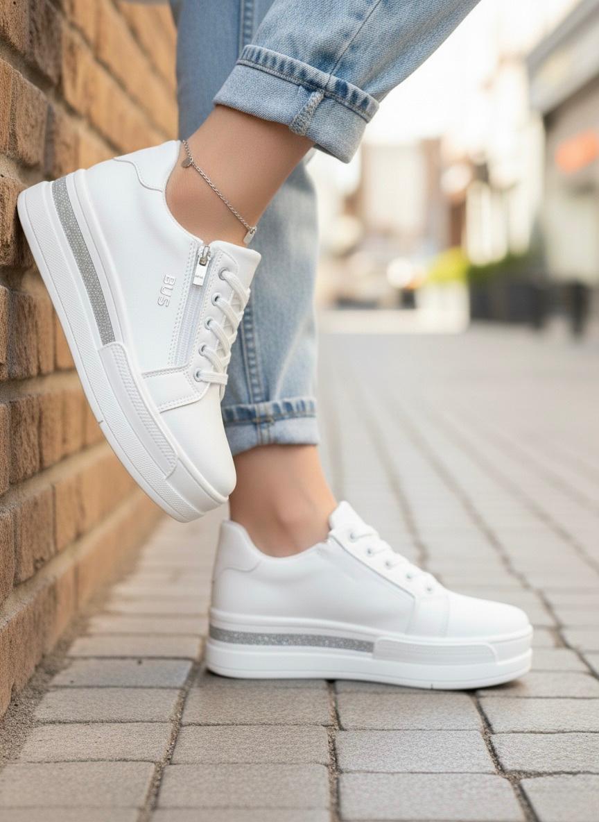 Kadın Aron Günlük Ortopedik Taban Sneaker - BEYAZ