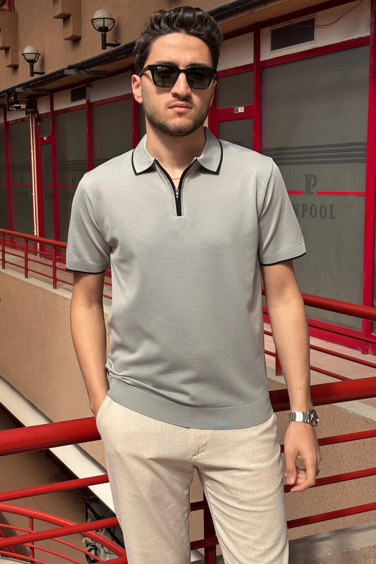 POLO YAKA T-SHIRT 25INPPOLO01 - GRİ