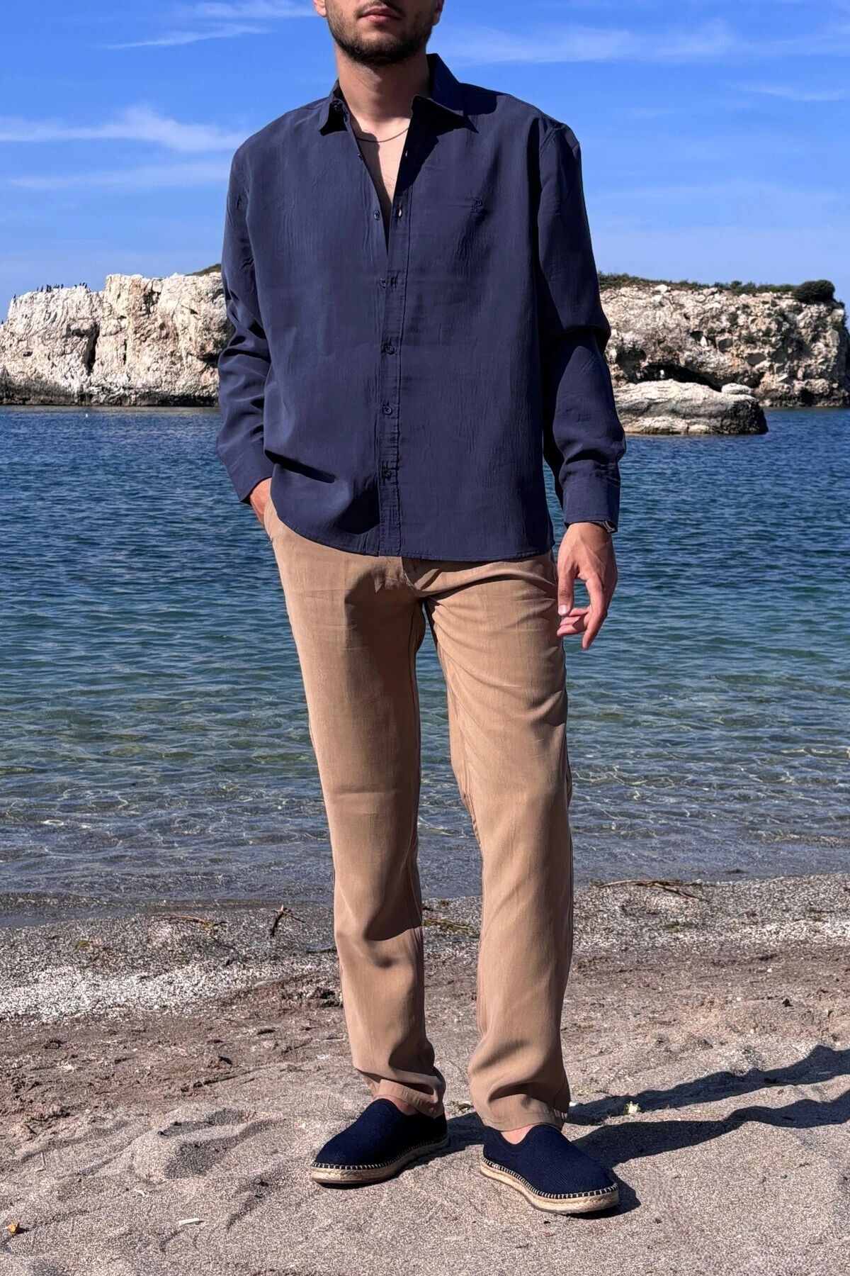 GÖMLEK 25INPG15 - LACİVERT