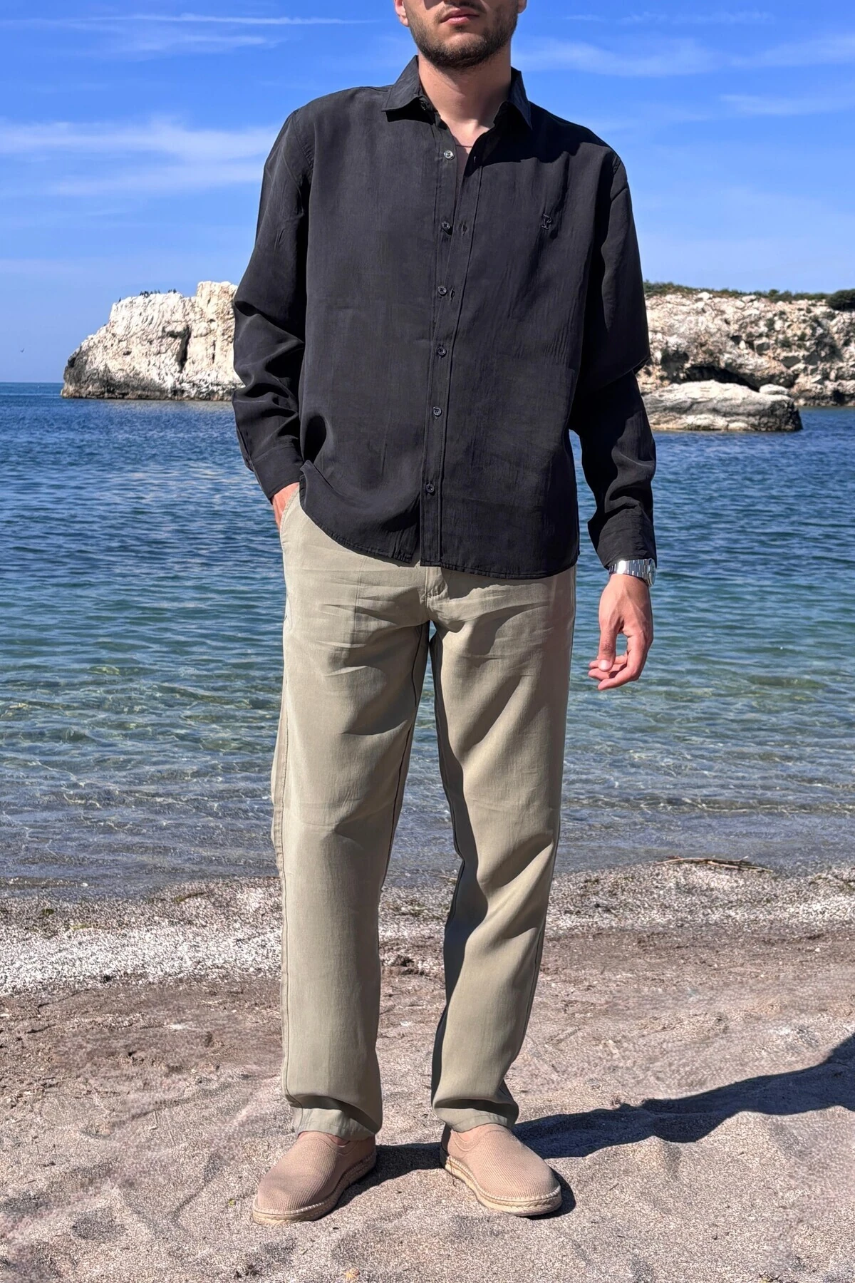 GÖMLEK 25INPG15 - SİYAH