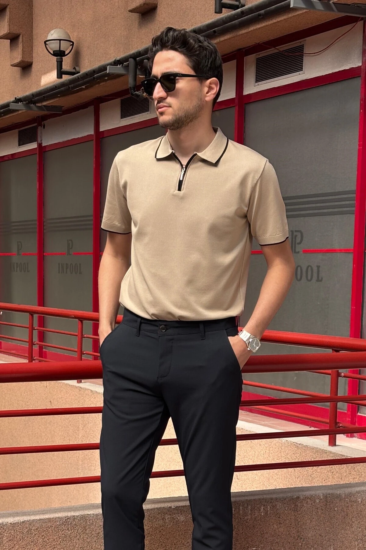 POLO YAKA T-SHIRT 25INPPOLO01 - BEJ