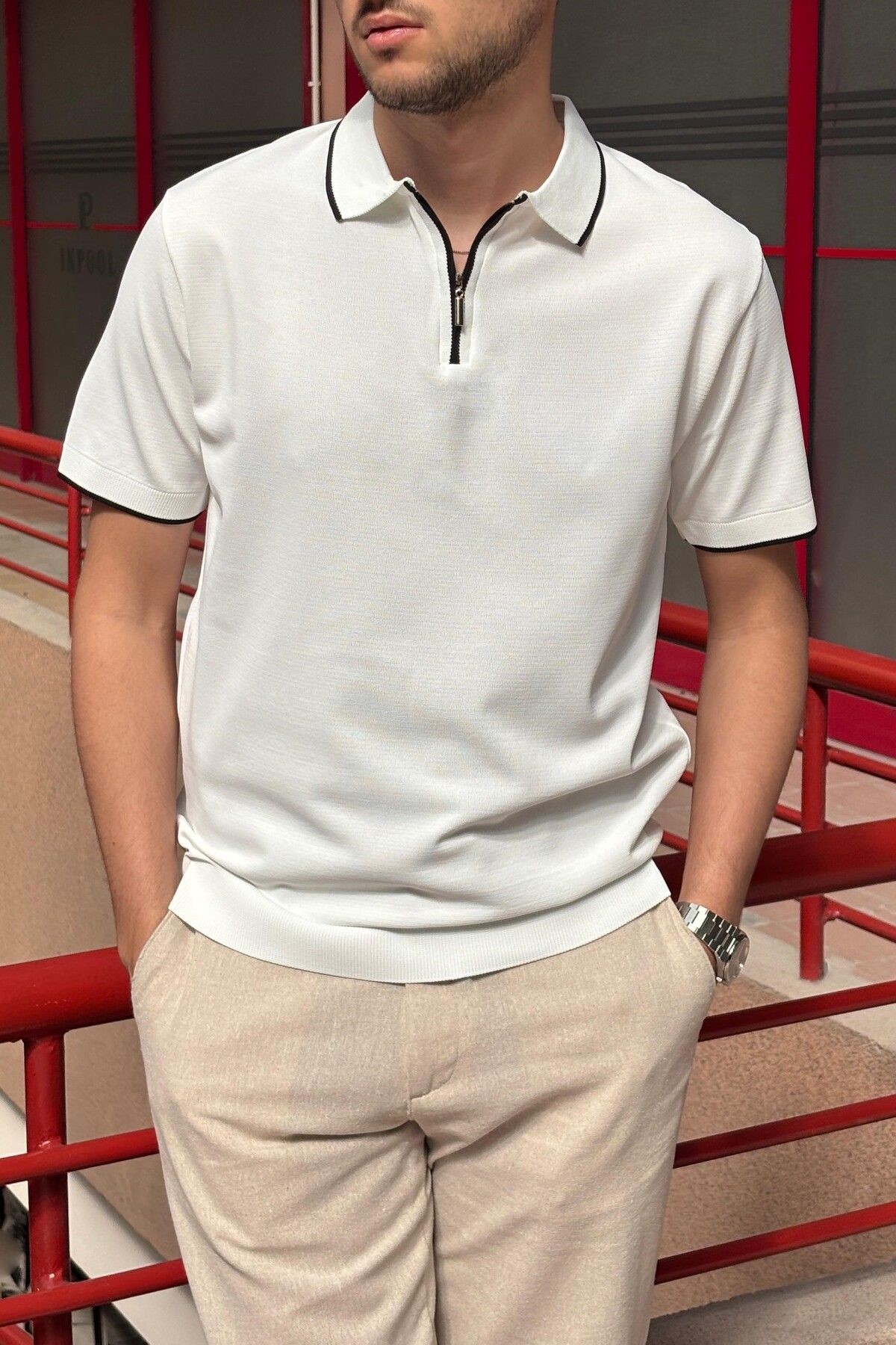 POLO YAKA T-SHIRT 25INPPOLO01 - BEYAZ