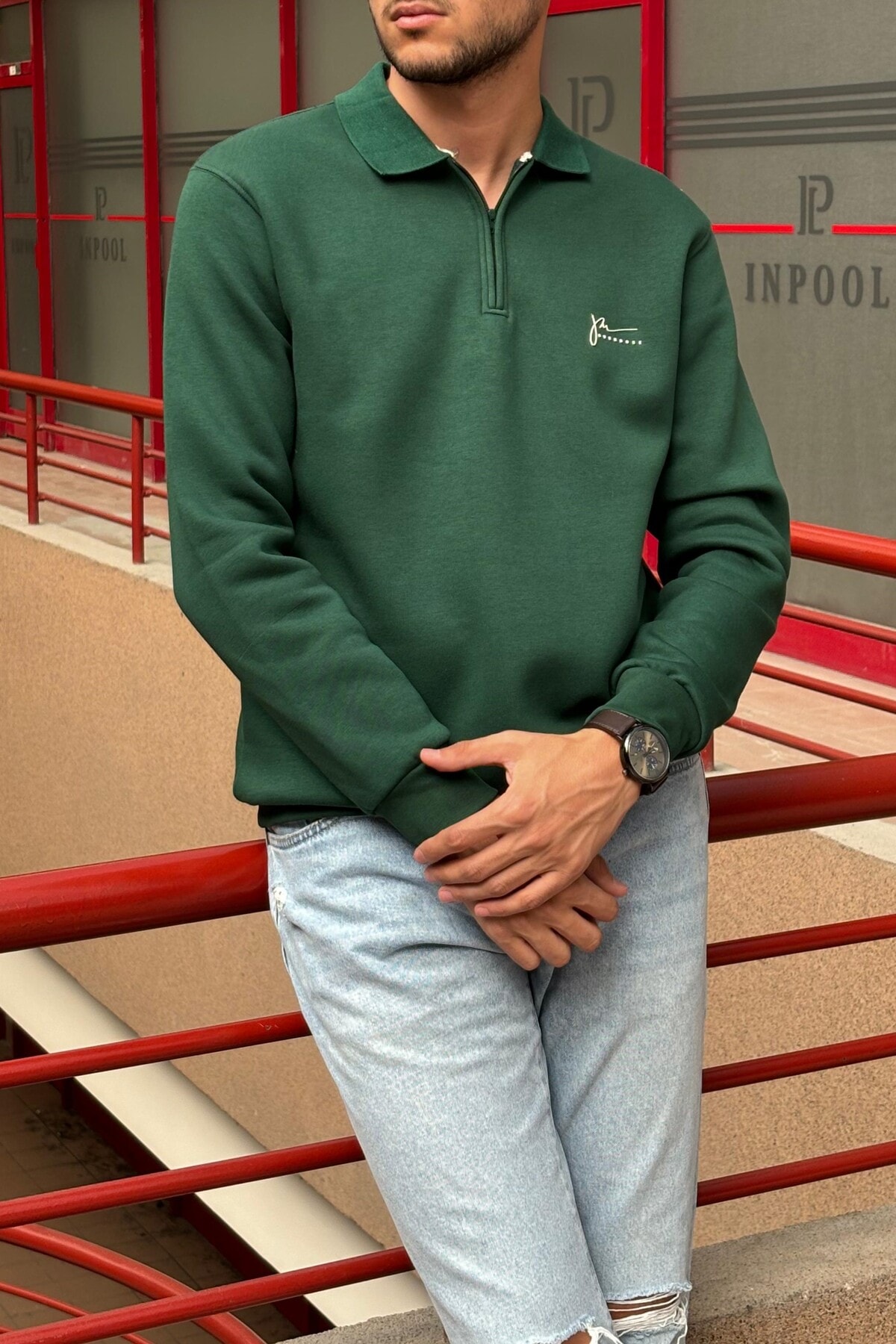 SWEATSHIRT 24OD1041 - YEŞİL