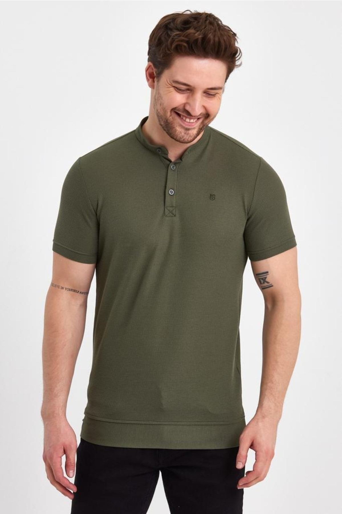 Erkek Siyah Dar/slim Fit Polo Yaka Tshirt