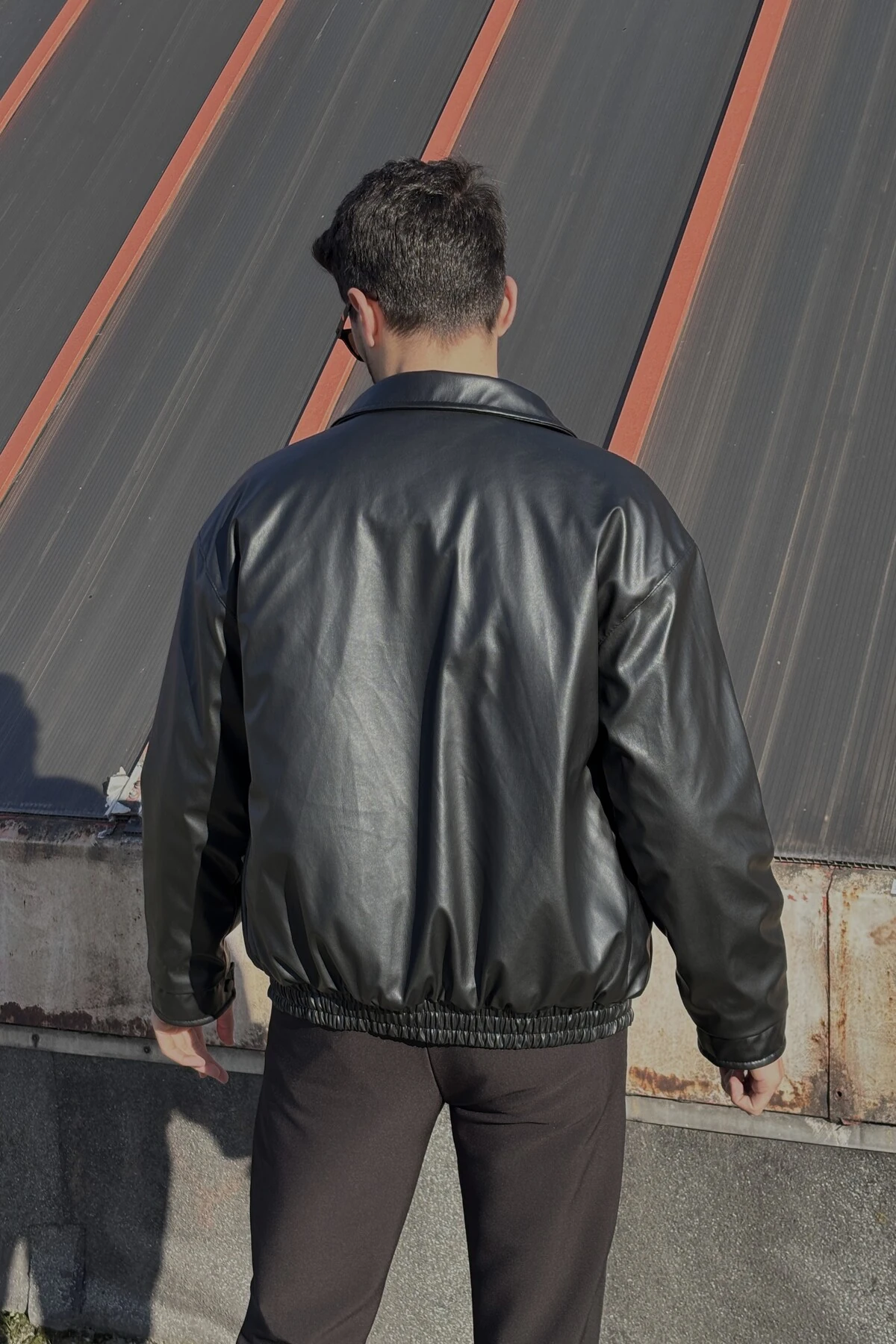 Oversize Fit Suni Deri Ceket 25USE640