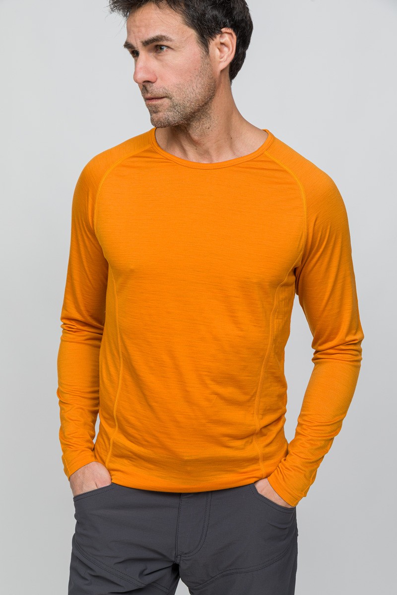 Erkek All-Season Merino Uzun Kollu T-Shirt 135 gr - Turuncu