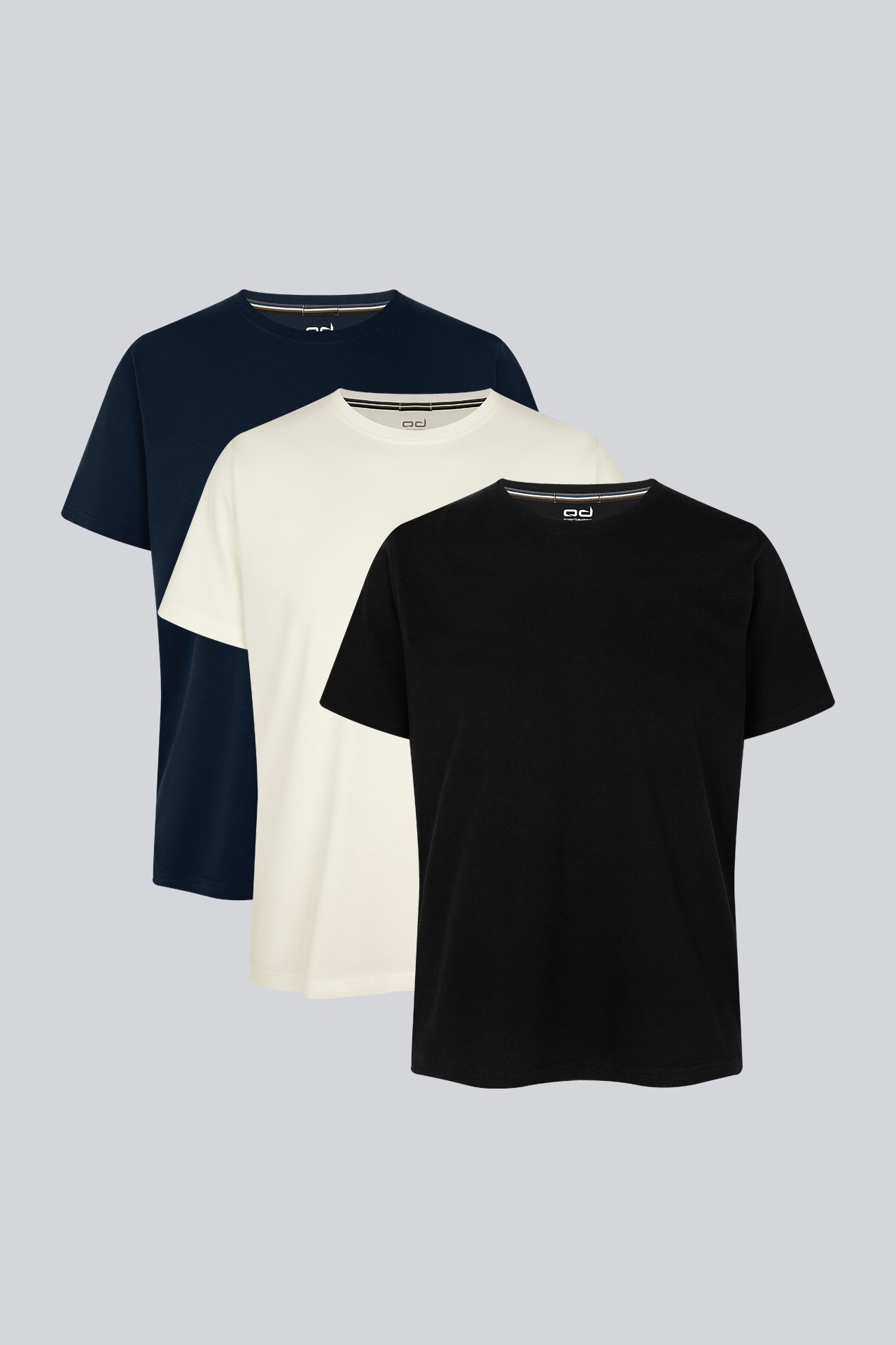 3'lü Soft Tees Basic T-Shirt %100 Pamuk 